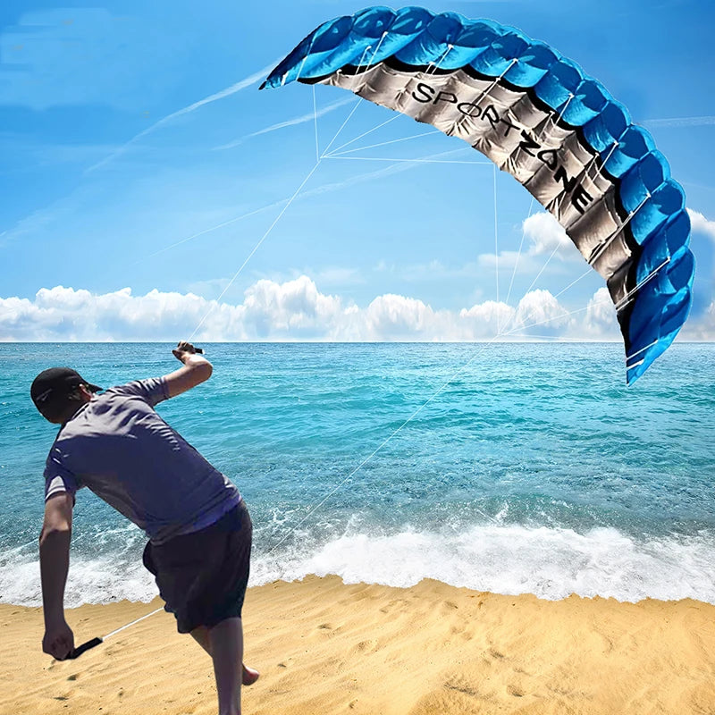 High Quality 2.5m Dual Line 4 Colors Parafoil Parachute Sports Beach Kite Easy to Fly  Factory Outlet